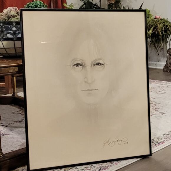 Vintage Gary Saderup Signed 1980 Poster Lithograph Print John Lennon - Picture 2 of 9